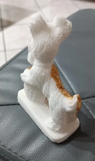 Statuina Cane Fox Terrier in resina dipinto a mano