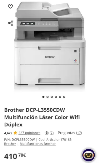 Brother DCP-L3550CDW Multifunción Láser Color Wifi
