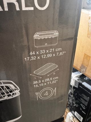 Barbacoa Carlo 44x33x21cm Gris F1