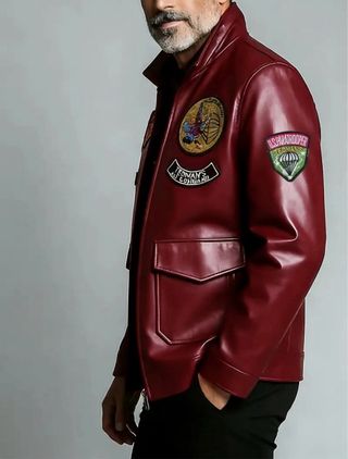 Cazadora Estilo Piloto piel roja. NUEVA Talla M.