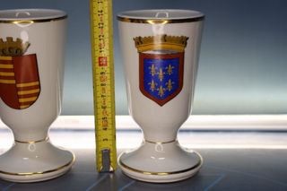 4 tazze di porcellana francese. Limoges. Dubourg. Pillivuyt et Cie.