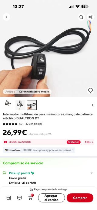 Botonera para dualtron victor