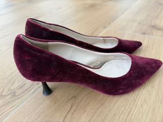 Salones Zara Terciopelo Granate Talla 37