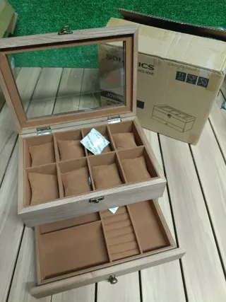 Caja de Relojes SONGMICS 8 Ranuras Marrón