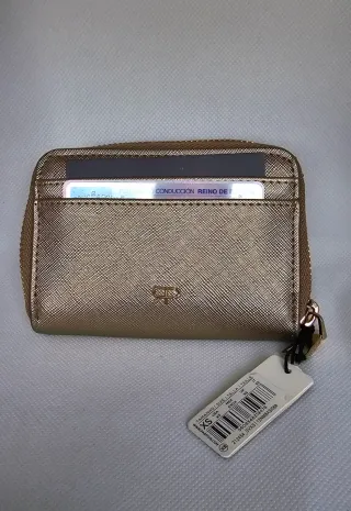 Monedero/tarjetero Parfois dorado