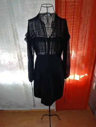 Vestido Mango Transparente con encaje