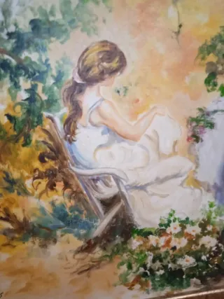 cuadro floral al óleo