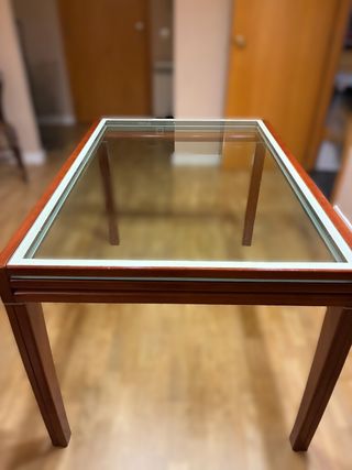 Mesa Comedor extensible de Madera y Cristal