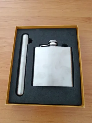 Set porta sigari e umidificatore in acciaio inossidabile