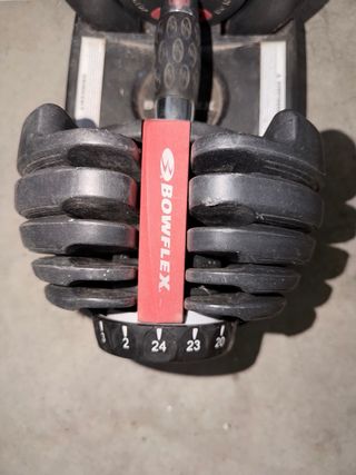 Set Mancuernas Ajustables Bowflex + Kettlebell