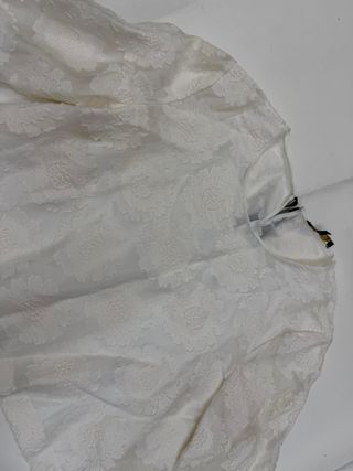 Blusa Maje Blanca Encaje Manga Larga