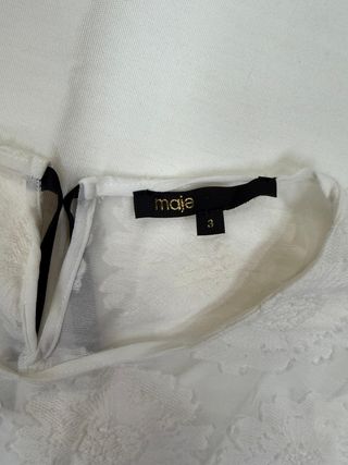 Blusa Maje Blanca Encaje Manga Larga