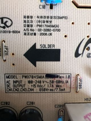 fuente de alimentación de monitor o televisor,