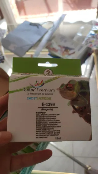 Cartuchos de tinta para impresora Epson.