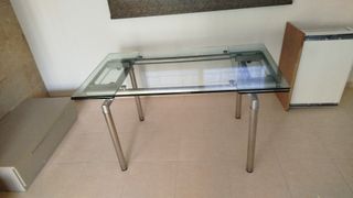 Mesa Comedor Cristal y Metal