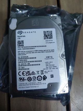Disco Duro Seagate Guardian Barracuda 4TB 2.5"