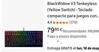 Razer Black Widow v3 TKL + Ratón Basilisk