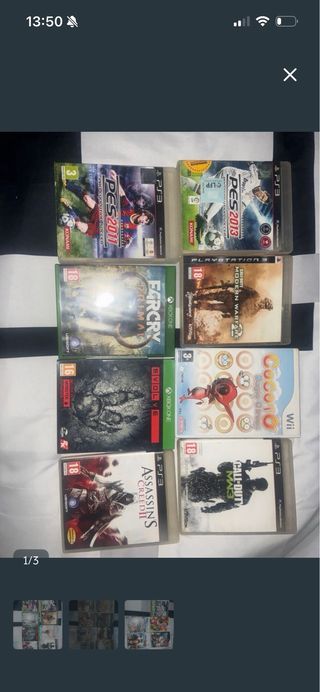 Lote Videojuegos PS3, Xbox One, Wii cada uno 5€