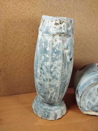 Floreira e Jarra em Ferro Fundido Antigo