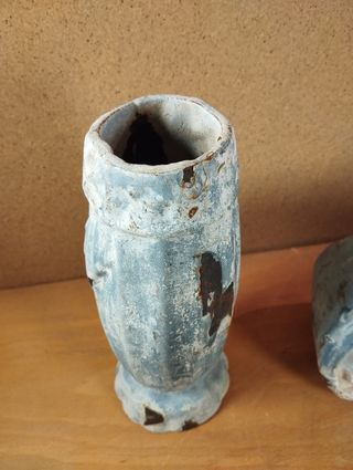 Floreira e Jarra em Ferro Fundido Antigo