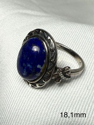 Anillo Plata Lapislázuli
