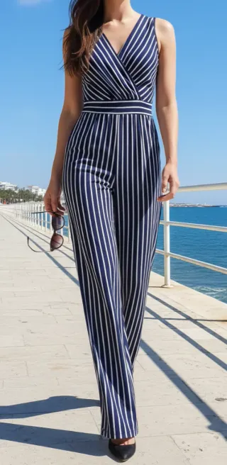 Mono rayas azul y blanco mujer