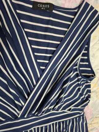 Mono rayas azul y blanco mujer