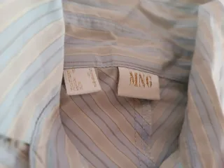 Camisa GONER azul y mango a rayas