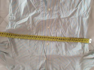 Camisa GONER azul y mango a rayas