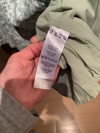 Vestido verde y blanco talla única