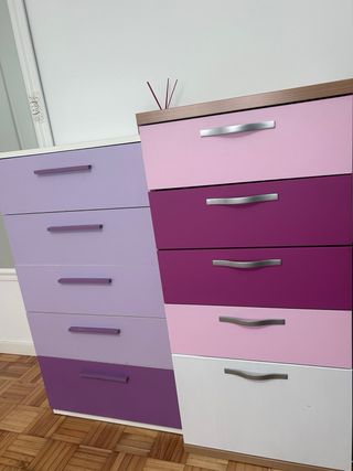 Cómodas moradas 5 cajones (2 unidades)