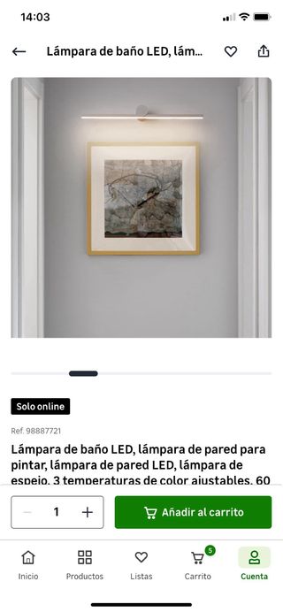 Applique LED da parete per bagno/quadri