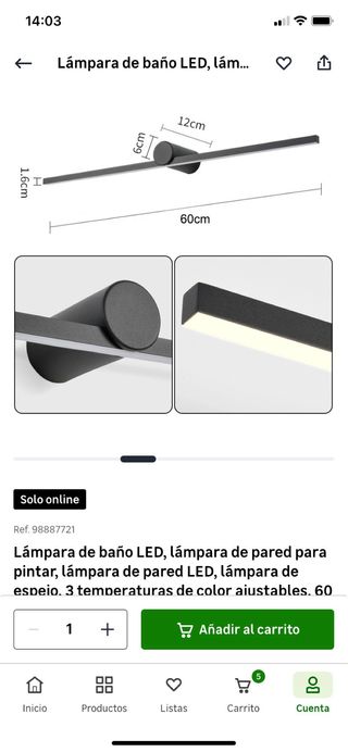 Applique LED da parete per bagno/quadri