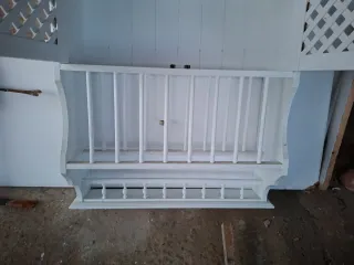 Platero de madera vintage blanco