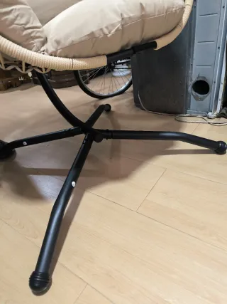 Columpio Cama Elástica Beige y Negro