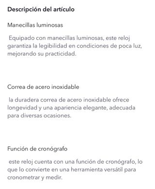 Reloj BINBOND Acero Inoxidable Negro