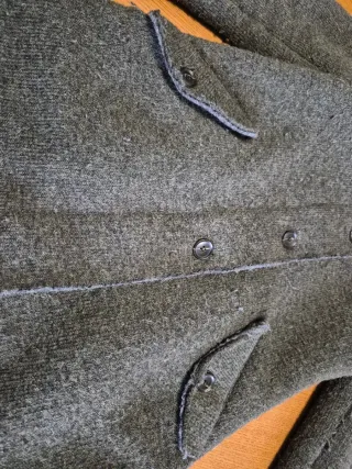 Giacca lunga in lana grigia con cappuccio