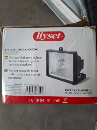 Foco Halógeno Negro y Plateado