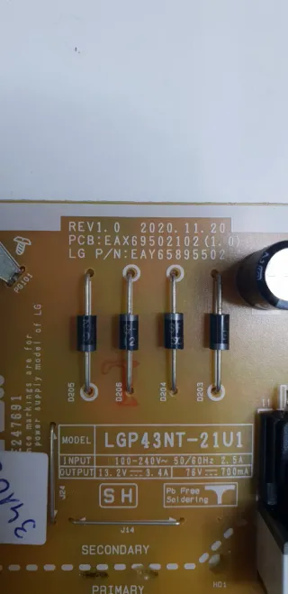 Placa Fuente TV LG 43UP78006LB