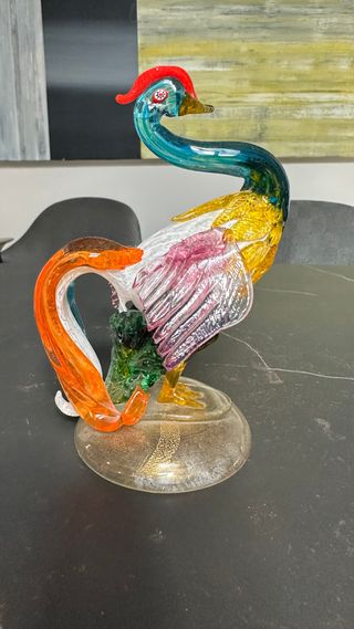 Gallo de cristal Murano multicolor