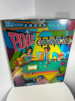 Quadro Vetro Flipper Williams Pool Anni 50