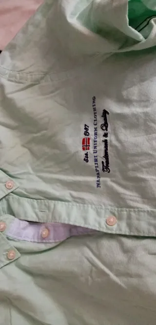 Camisa Napapijri Hombre Manga Larga Verde Talla L