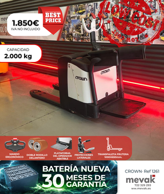 TRANSPALETA OCASION 2000 KG BATERIA NUEVA