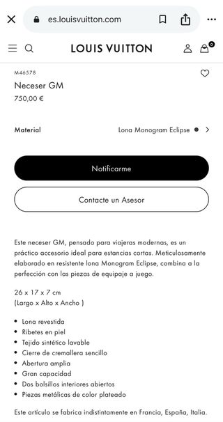 Neceser GM Louis Vuitton Lona Monogram