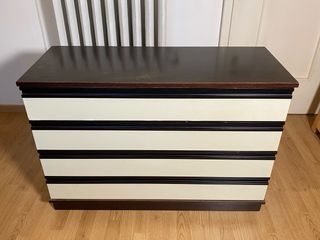 Cassettiera vintage bicolore 4 cassetti