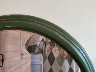 Espejo verde curvas efecto envejecido