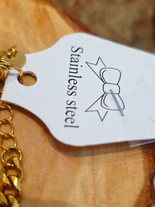 Pulsera Acero Inoxidable Negra y Dorada