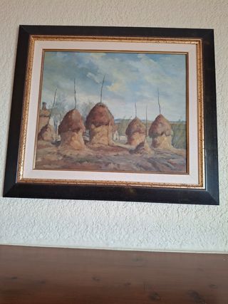 Cuadro Óleo Paisaje Heno