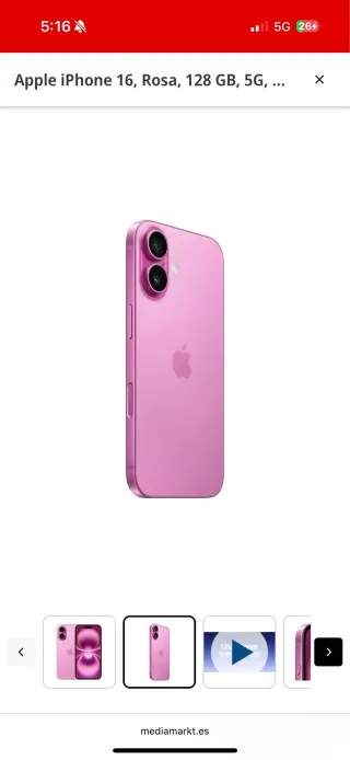 iPhone 16 Rosa 128GB