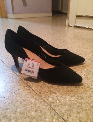 Zapatos negros tacón talla 37